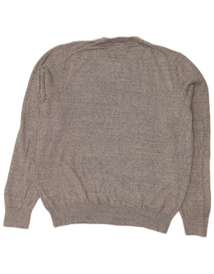 Marks & Spencer Pull à col rond pour homme en coton moucheté gris grand