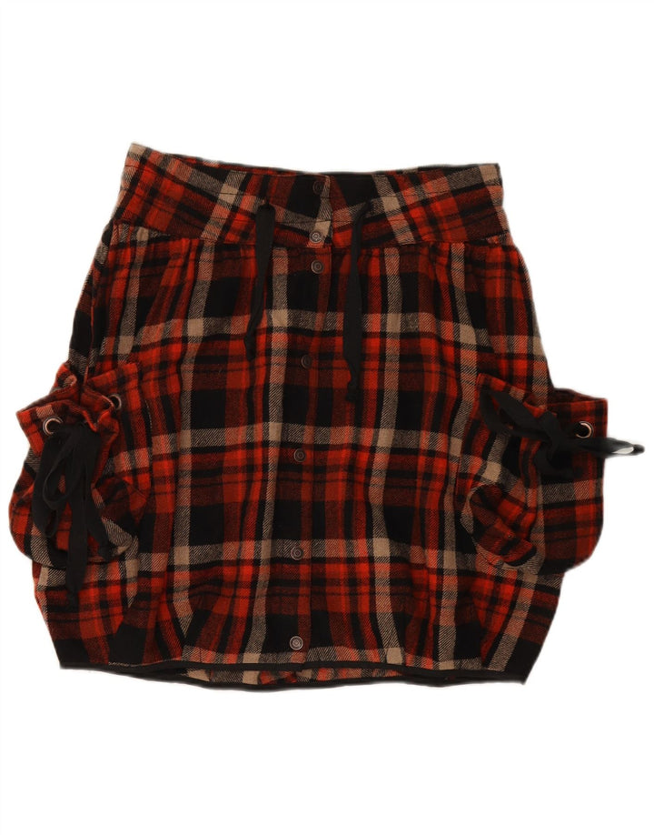 FORNARINA Jupe Bulle Femme Large W34 Laine à Carreaux Multicolore