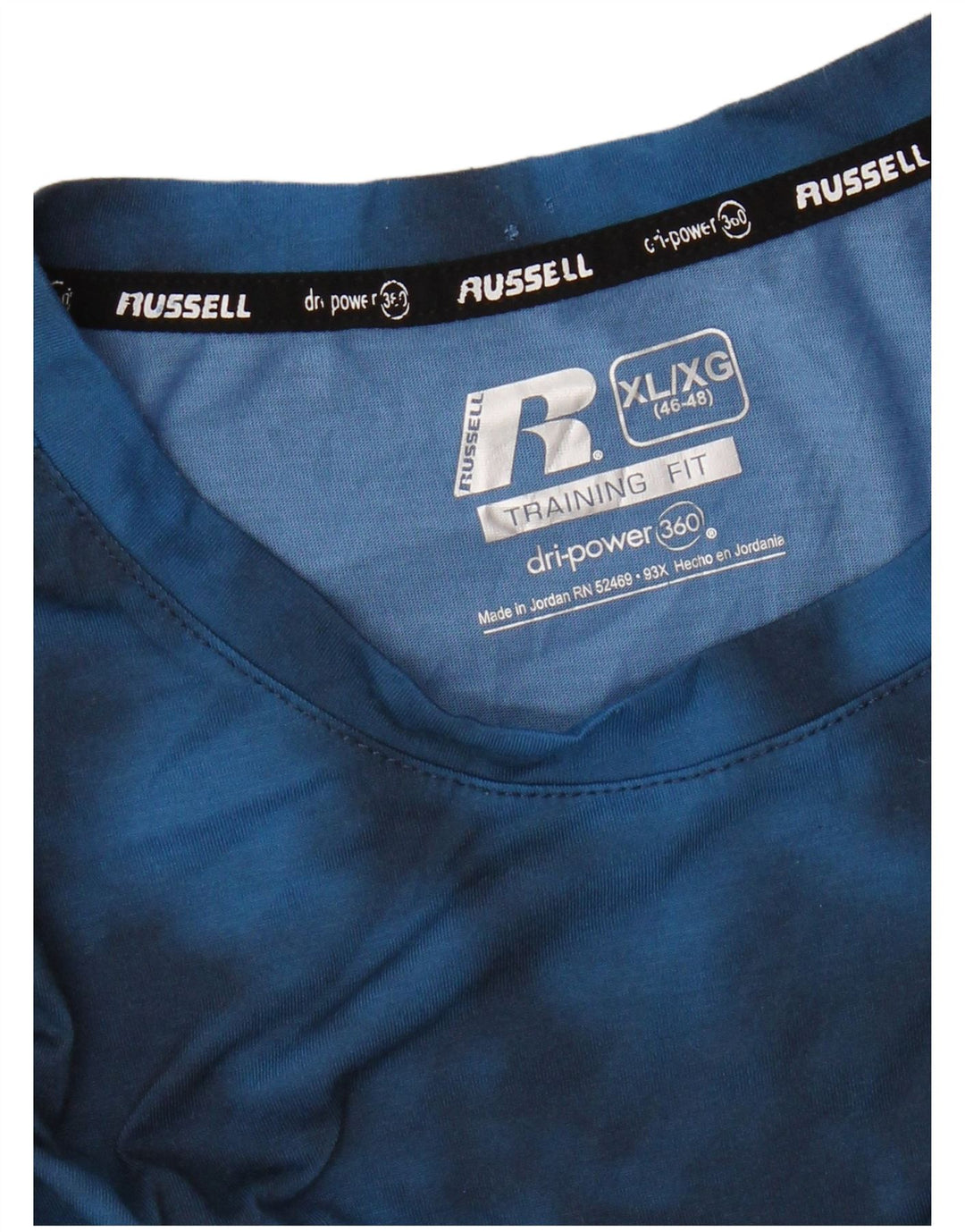 RUSSELL ATHLETIC T-Shirt Dri-Power Homme XL Bleu Tie Dye
