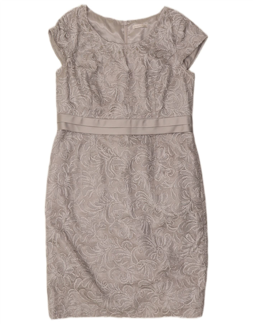 Jacques Vert Robe fourreau pour femme UK 46 Large Gris Polyester