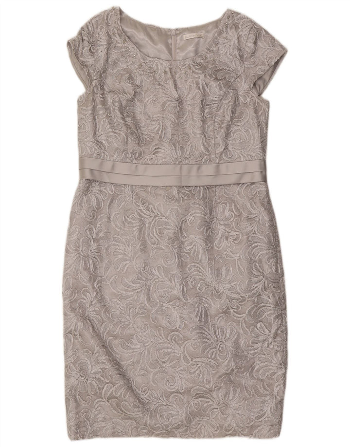 Jacques Vert Robe fourreau pour femme UK 46 Large Gris Polyester