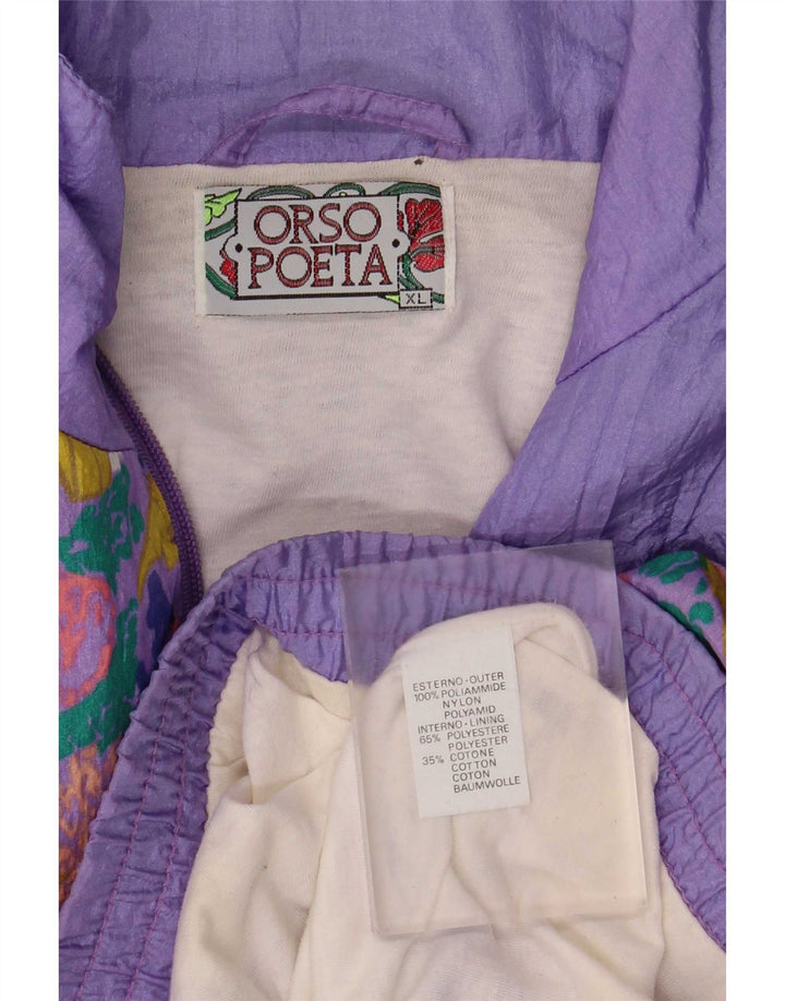 Orso Poeta Homme Motif Abstrait Survêtement Top Veste XL Violet Polyamide