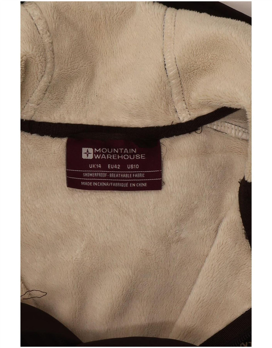 Mountain Warehouse Veste coupe-vent à capuche pour femme UK 14 Large Marron