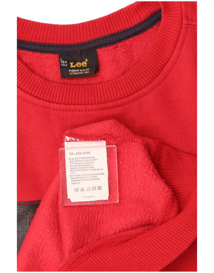 Lee Pull à col rond pour garçon 13-14 ans Rouge Coton