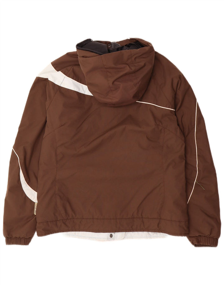 COLUMBIA Veste coupe-vent à capuche pour femme UK 14 Marron moyen Colourblock