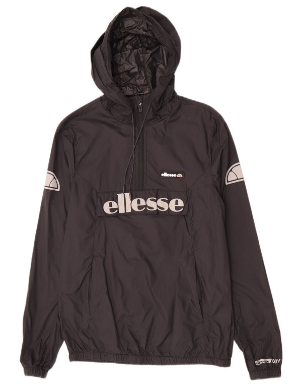 Ellesse Veste de pluie à capuche Anorak pour homme UK 34 XS Noir Polyamide