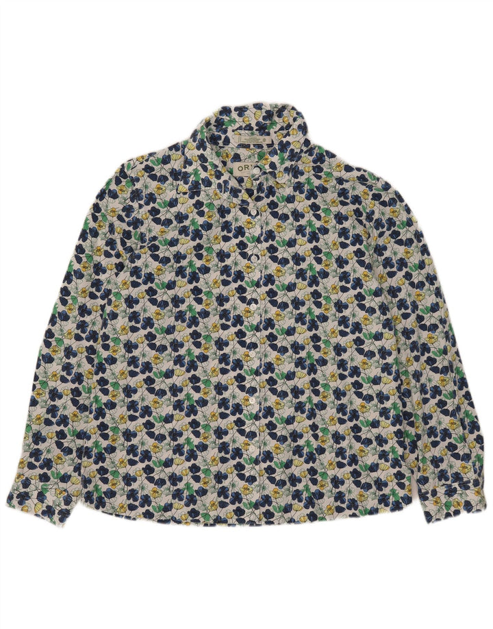 Orvis Chemise Femme UK 16 Grand Coton Floral Multicolore