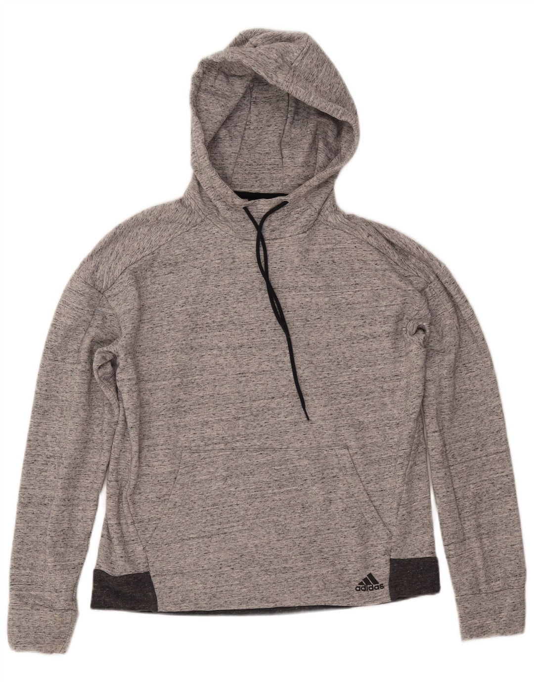 ADIDAS Pull à capuche pour femme UK 16/18 Grand coton moucheté gris