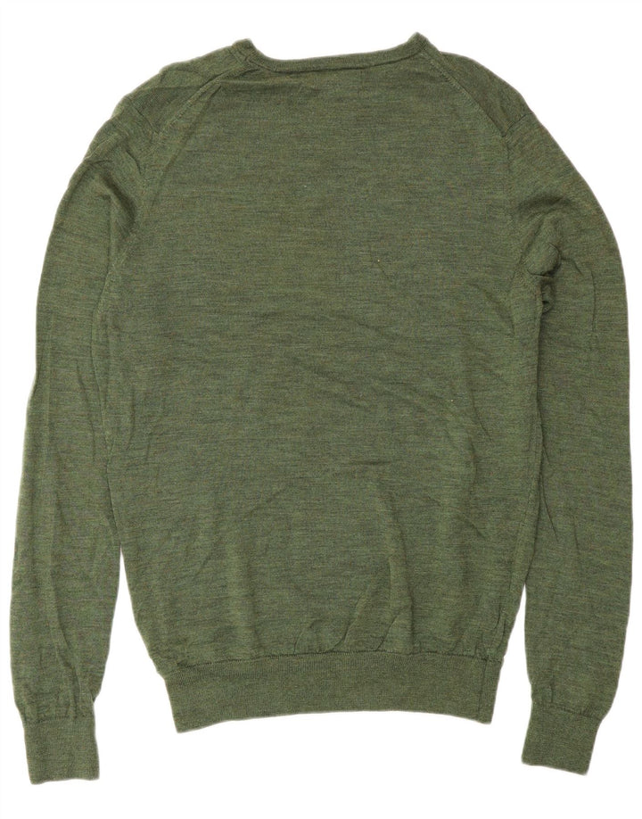 Zara Pull Col Bateau Homme Vert Moyen Laine