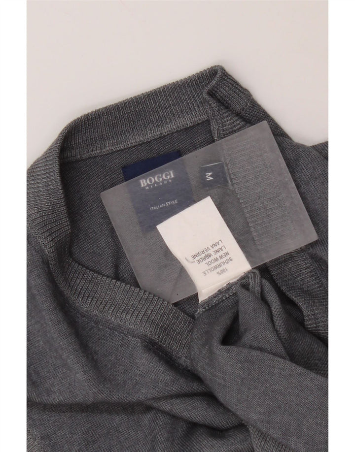 Boggi Débardeur Gilet Homme Gris Moyen Laine Vierge