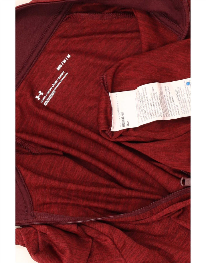 Under Armour Haut de survêtement à col zippé pour hommes Bordeaux moyen moucheté