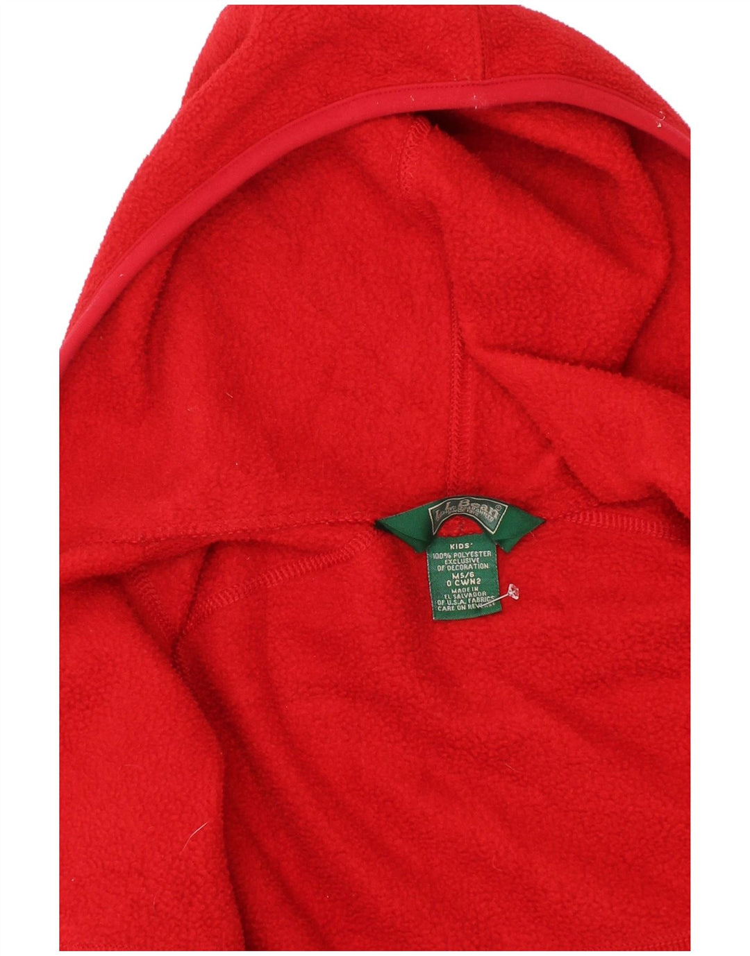 L.L.Bean Veste Polaire à Capuche Garçon 5-6 Ans Rouge Moyen Polyester