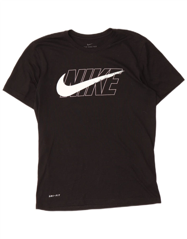 Nike Hommes Dri Fit Graphic T-Shirt Haut Petit Noir Polyester