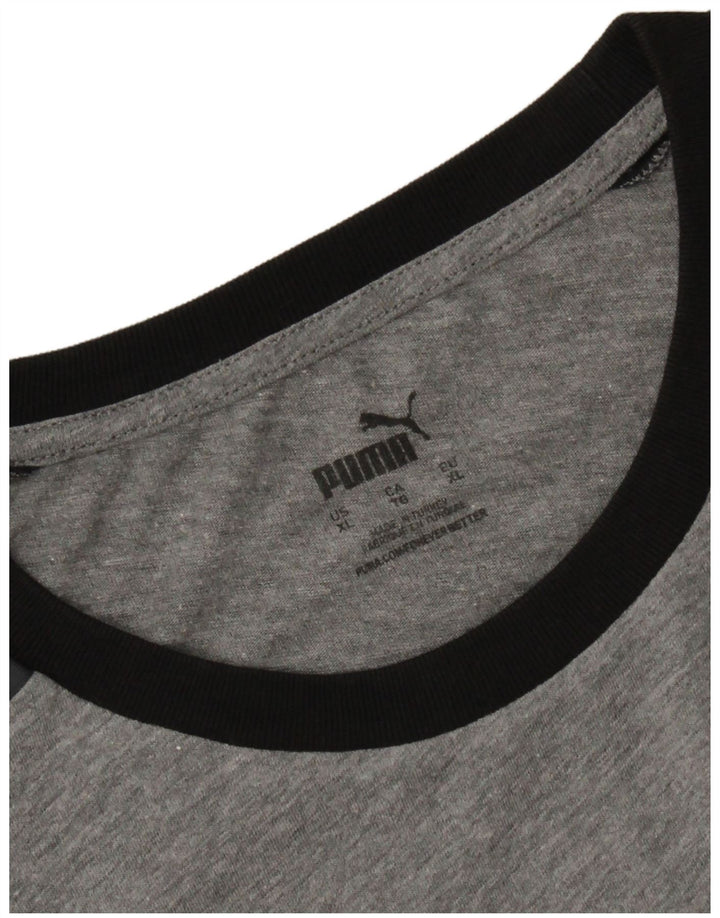 PUMA T-Shirt Graphique Homme XL Gris Colorblock