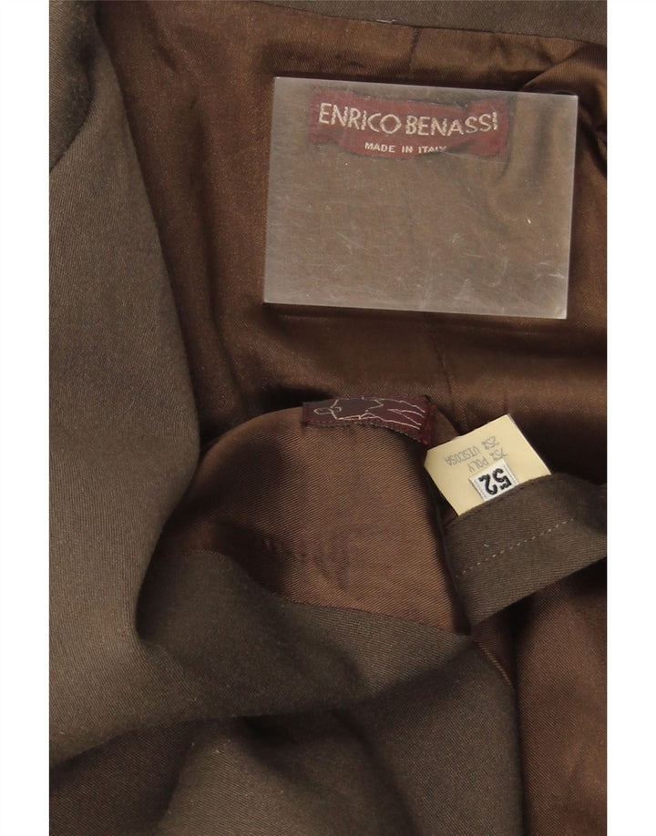 Veste Blazer Double Boutonnage Vintage Homme IT 52 XL Marron Polyester