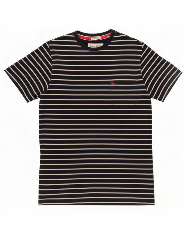 Jack Wills T-shirt coupe classique pour homme en coton rayé bleu marine petit