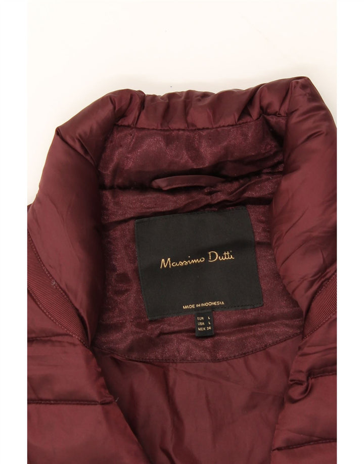 MASSIMO DUTTI Womens Padded Coat UK 16 Large Burgundy Polyester Vintage Massimo Dutti and Second-Hand Massimo Dutti from Messina Hembry 