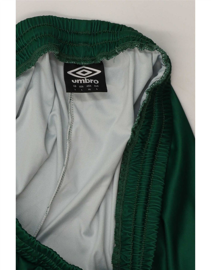 Umbro Short de sport graphique pour hommes, grand, vert géométrique, polyester