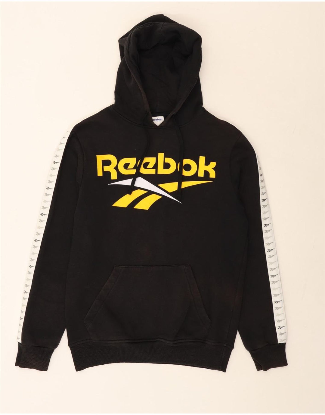 REEBOK Pull à capuche classique pour homme en coton color block Noir Taille S
