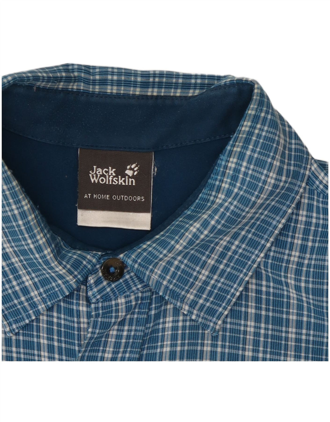 Jack Wolfskin Chemise en flanelle pour homme UK 36/38 Bleu moyen à carreaux