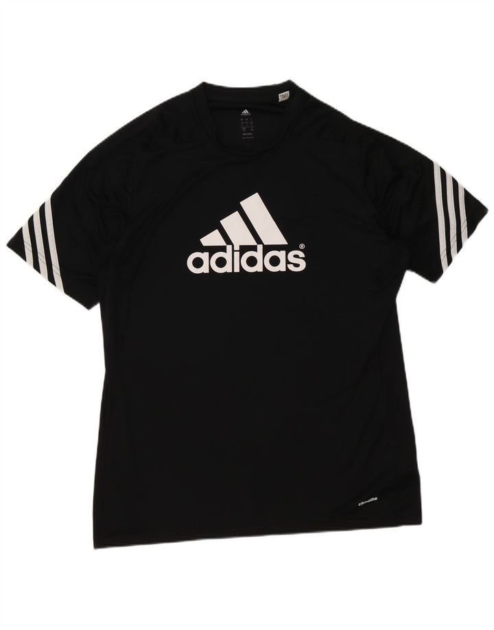 Adidas Hommes Climalite Graphic T-Shirt Haut Grand Noir Polyester