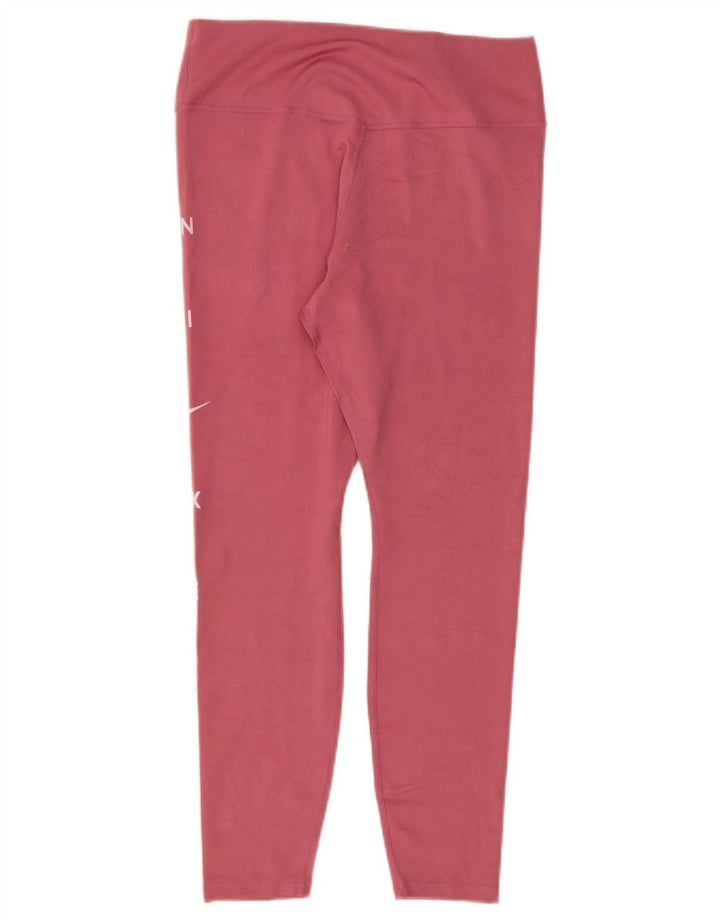 Nike Legging graphique Dri Fit pour femme UK 14 Large Rose Polyester