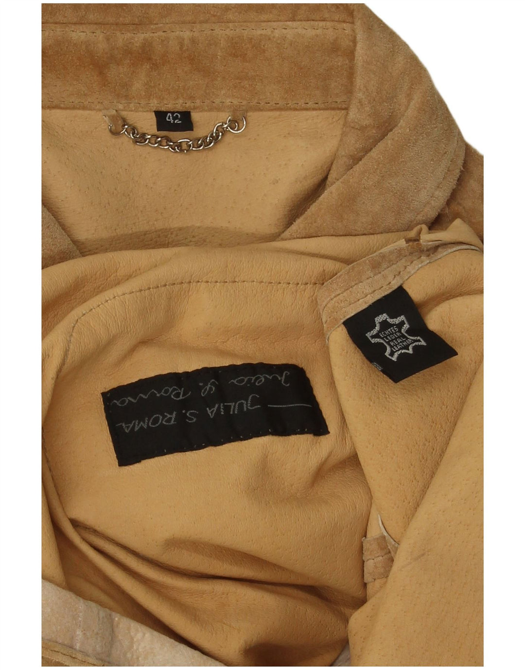 Julia S. Roma Veste en daim pour femme EU 42 Grand cuir marron