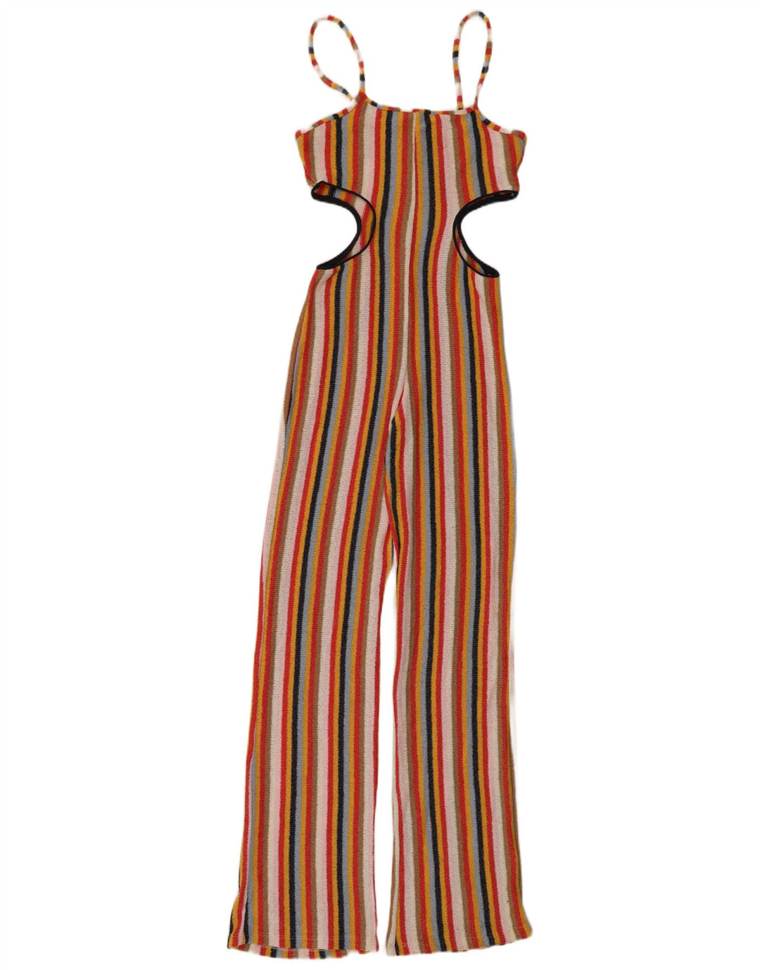 Zara Combinaison sans manches découpée pour femme UK 12 Medium Multicolore Rayé