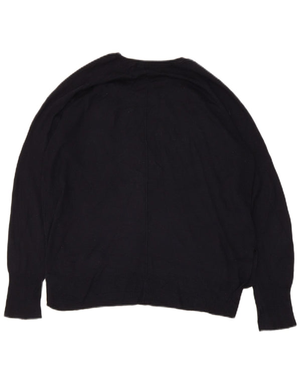 Zara Womens Boat Neck Jumper Sweater UK 10 Small Navy Blue