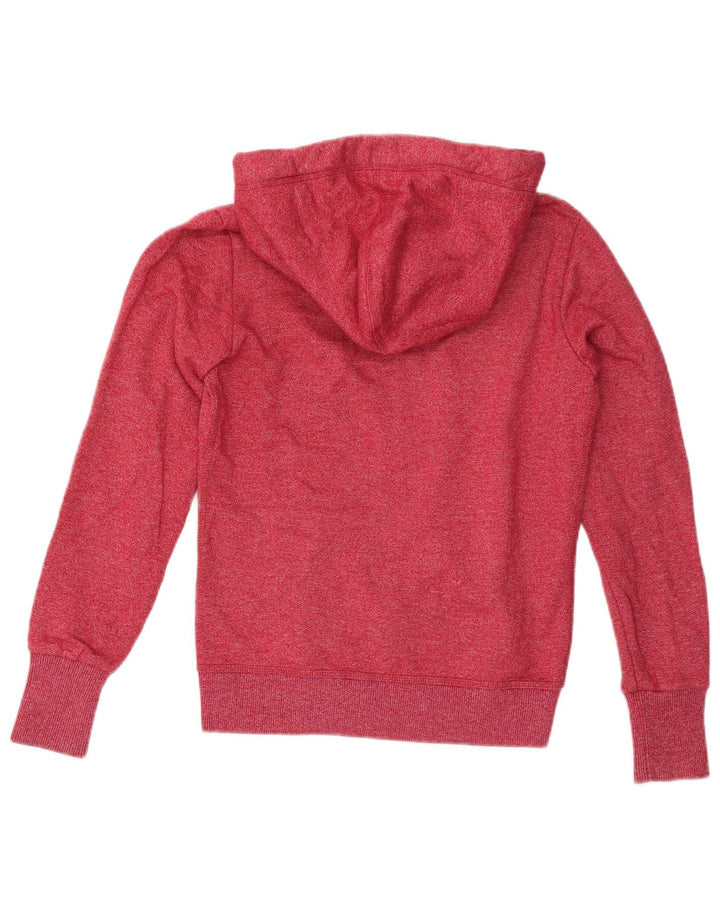 SUPERDRY Pull à capuche zippé pour femme UK 10 Petit coton moucheté rouge