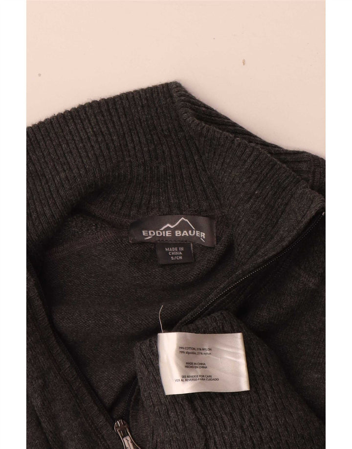 Eddie Bauer Pull à col zippé pour homme Petit coton gris