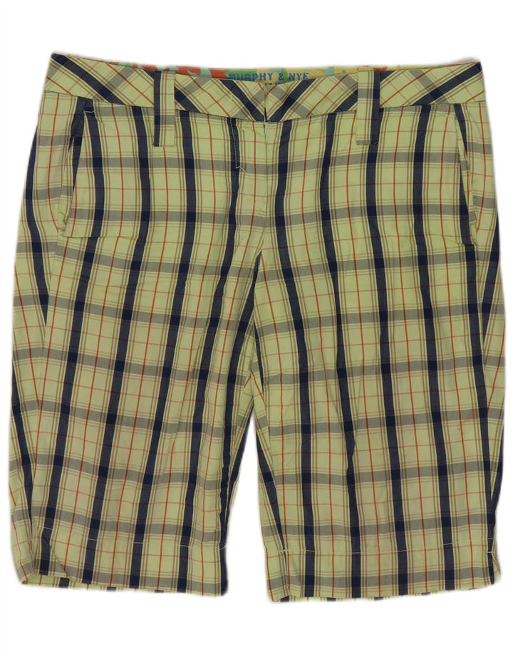 Murphy & Nye Short Chino Homme W34 Grand Carreau Vert Coton