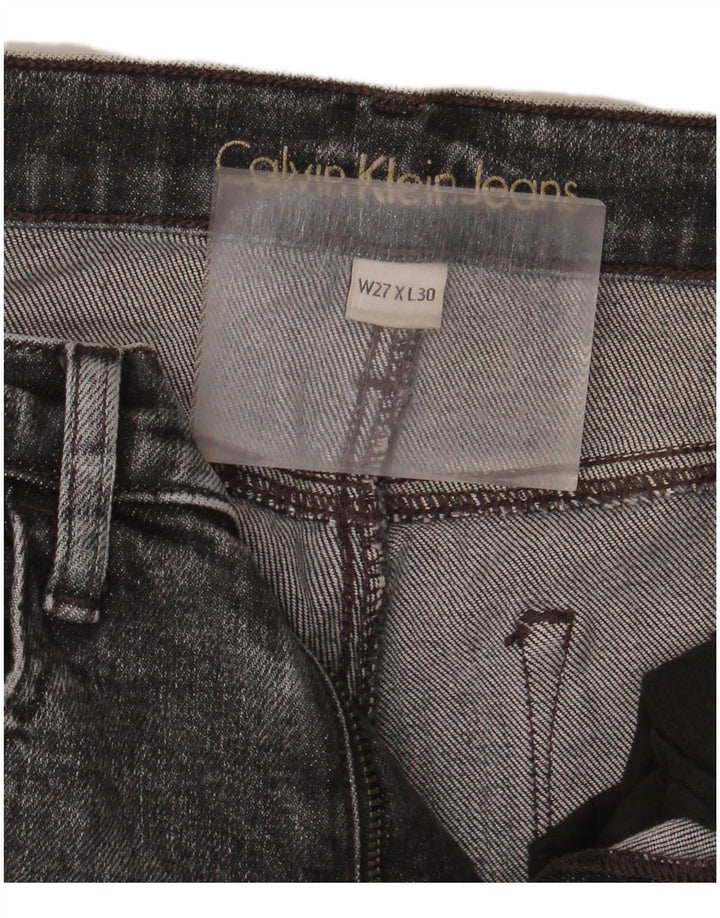 Calvin Klein Jean court skinny effet vieilli pour femme W27 L26 Gris