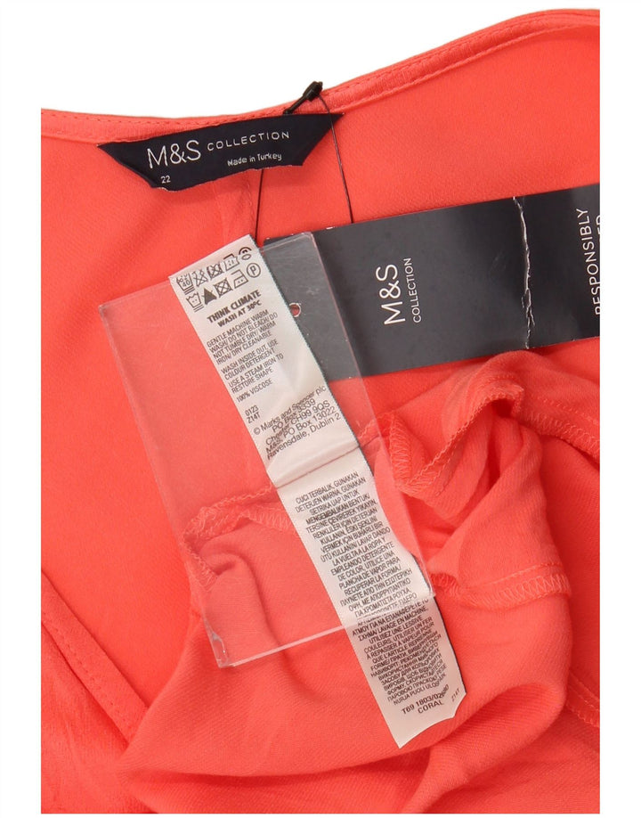 Marks & Spencer Robe longue régulière pour femme UK 22 3XL Orange Viscose