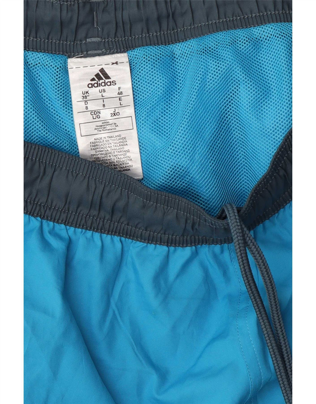 Adidas Short de sport graphique pour hommes, grand bleu, polyester color block