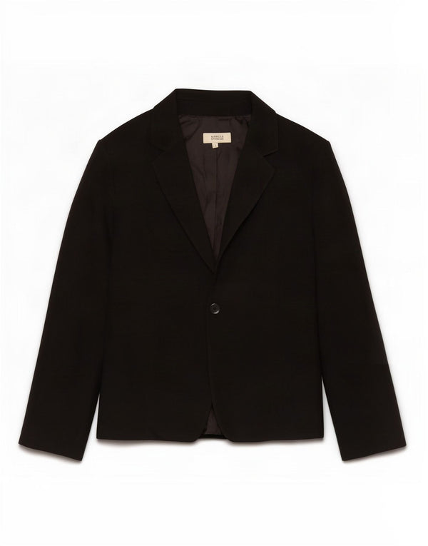 Marks & Spencer Veste blazer à 1 bouton pour femme UK 12 Noir moyen Polyester
