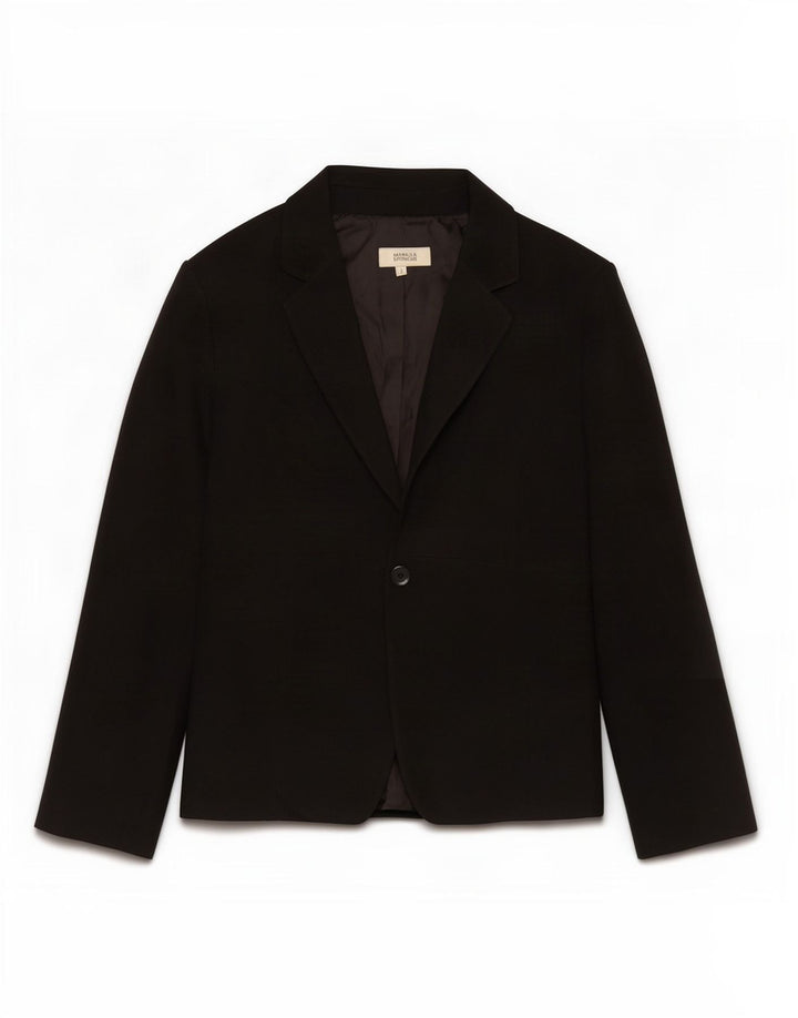 Marks & Spencer Veste blazer à 1 bouton pour femme UK 12 Noir moyen Polyester