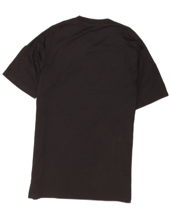 Adidas T-shirt slim à manches courtes pour hommes, haut de sport en polyester noir moyen