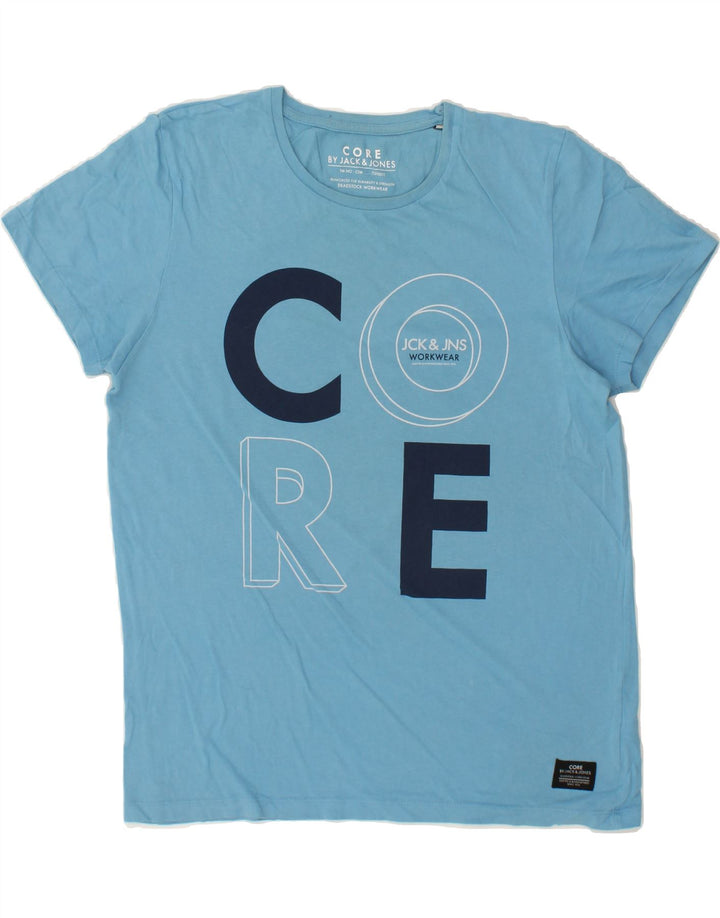 JACK & JONES Mens Graphic T-Shirt Top Large Blue Vintage Jack & Jones and Second-Hand Jack & Jones from Messina Hembry 