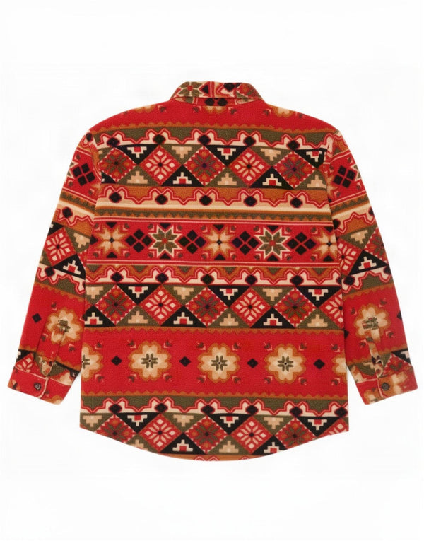 veste polaire homme vintage UK 42 XL Rouge Géométrique