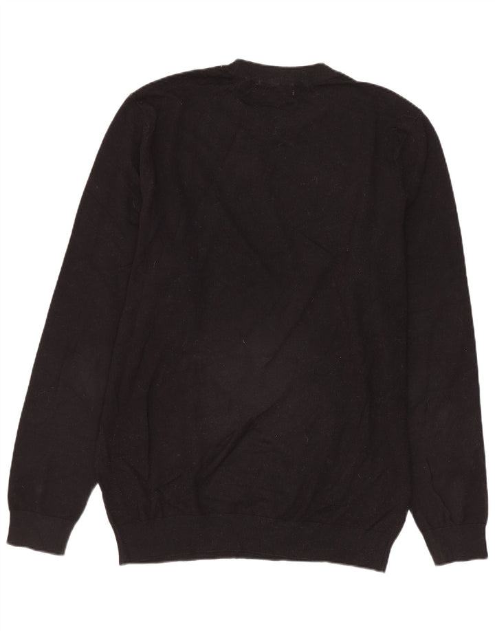 Zara Pull ras du cou pour femme UK 14 Medium Noir Viscose