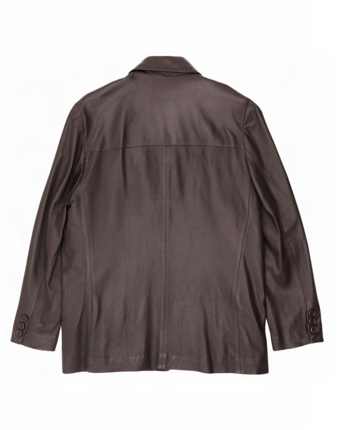 MONTANA Veste blazer en cuir à 2 boutons pour homme UK 42 XL Noir