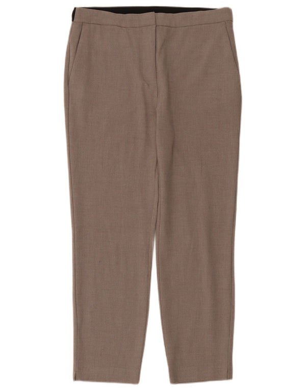 Zara Pantalon Chino Taille Haute Femme Large W30 L27 Beige Colourblock