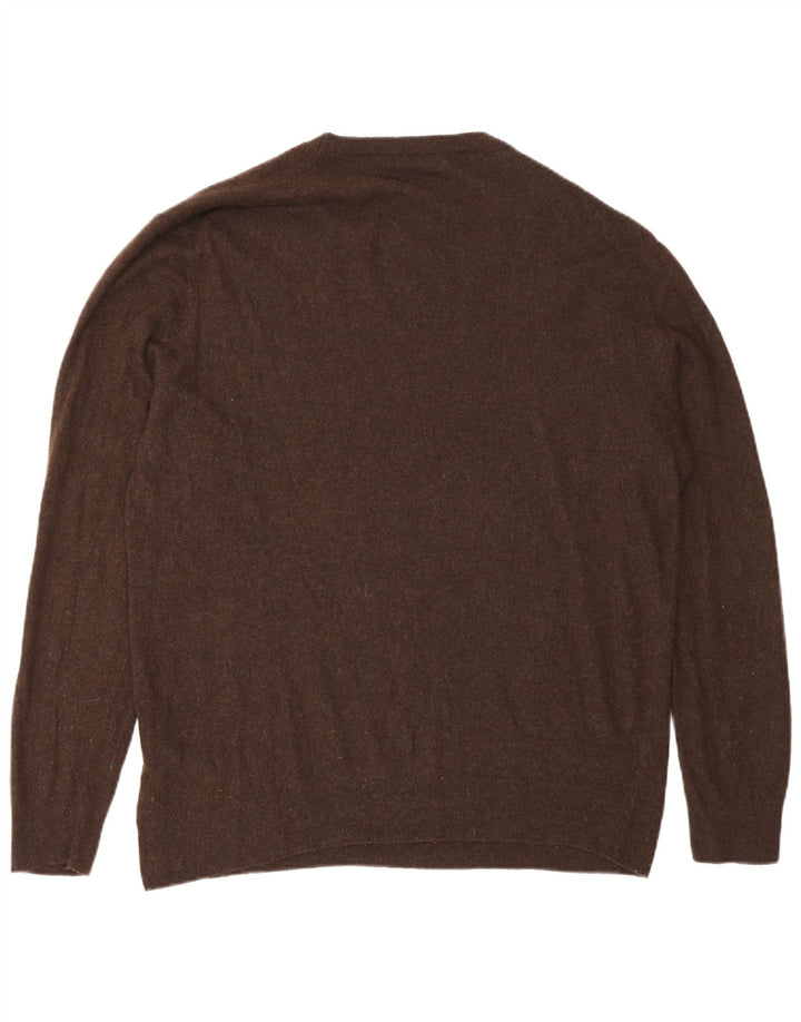 Zara Pull à col rond pour homme Large Marron Viscose