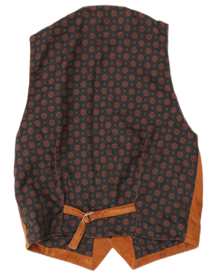 gilet en daim homme vintage UK 38 cuir brun moyen