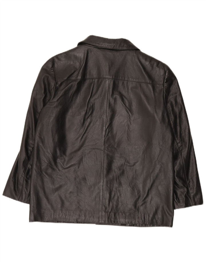 veste en cuir femme vintage EU 42 Grand Noir