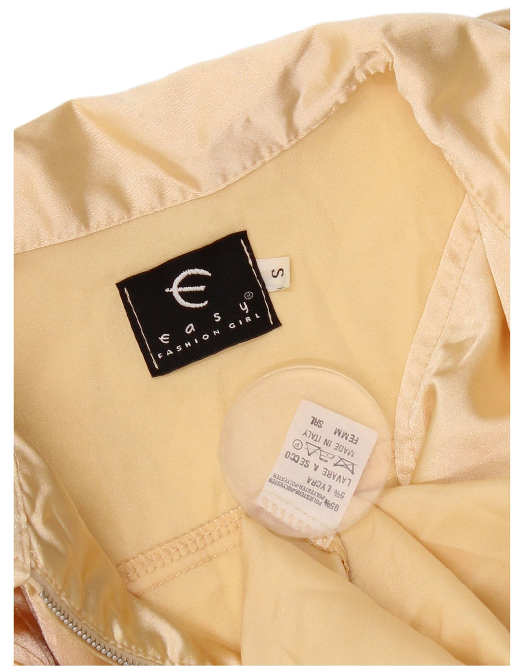 Easy Womens Crop Short Sleeve Shirt Blouse UK 10 Petit Beige Polyester