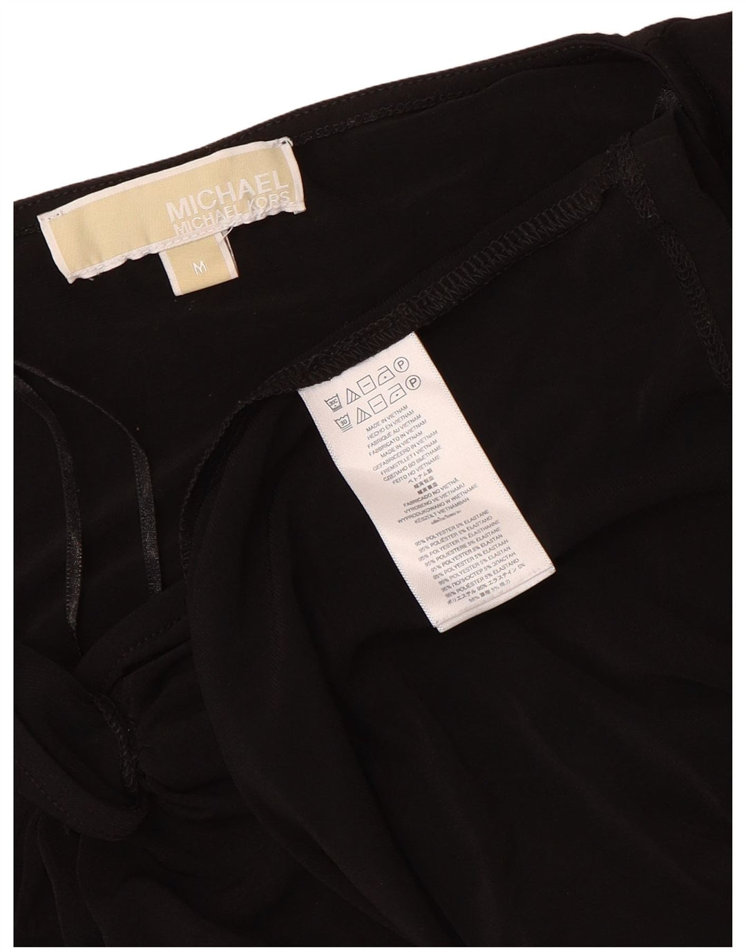 Michael Kors Robe moulante à manches longues pour femme UK 14 Polyester noir moyen