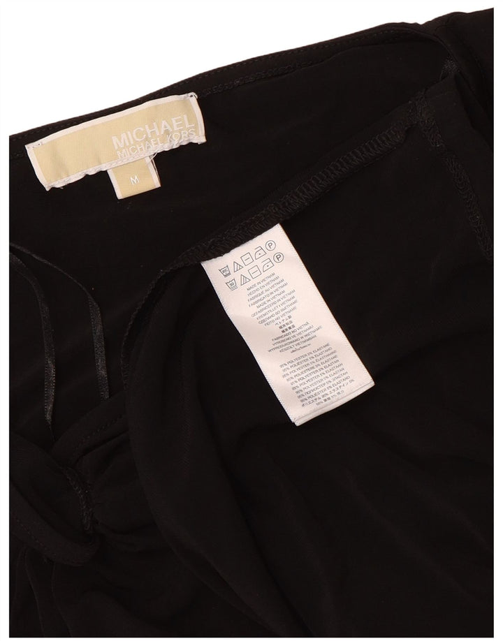 Michael Kors Robe moulante à manches longues pour femme UK 14 Polyester noir moyen