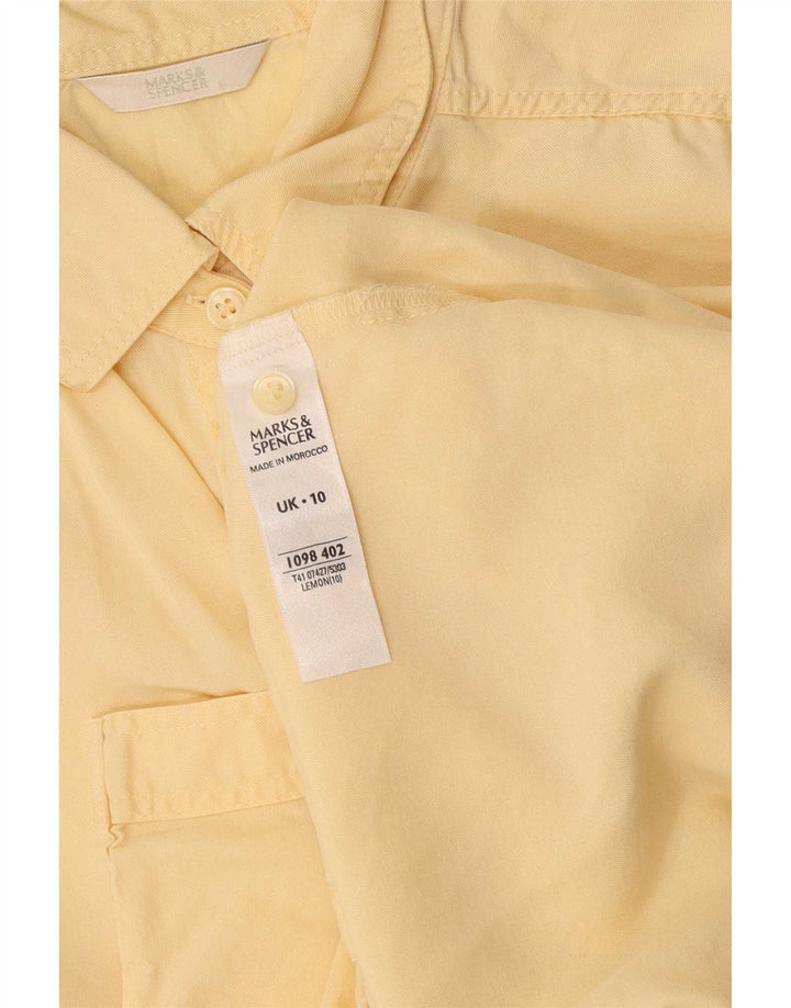 Marks & Spencer Chemise à manches courtes pour femme UK 10 Small Jaune Lyocell